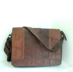 Jack Georges Leather Satchel Messenger Bag